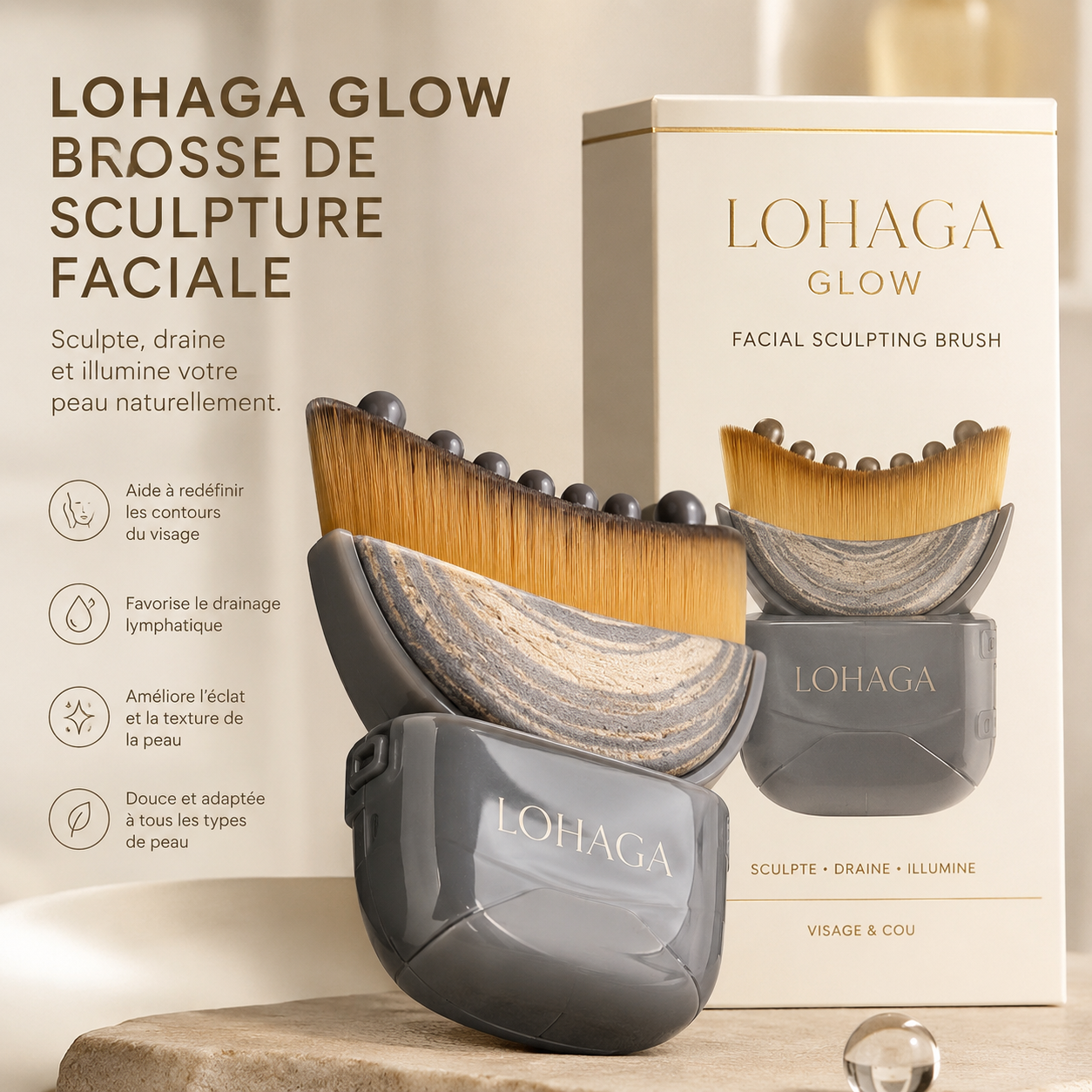 LOHAGA Glow - Facial Sculpting Brush