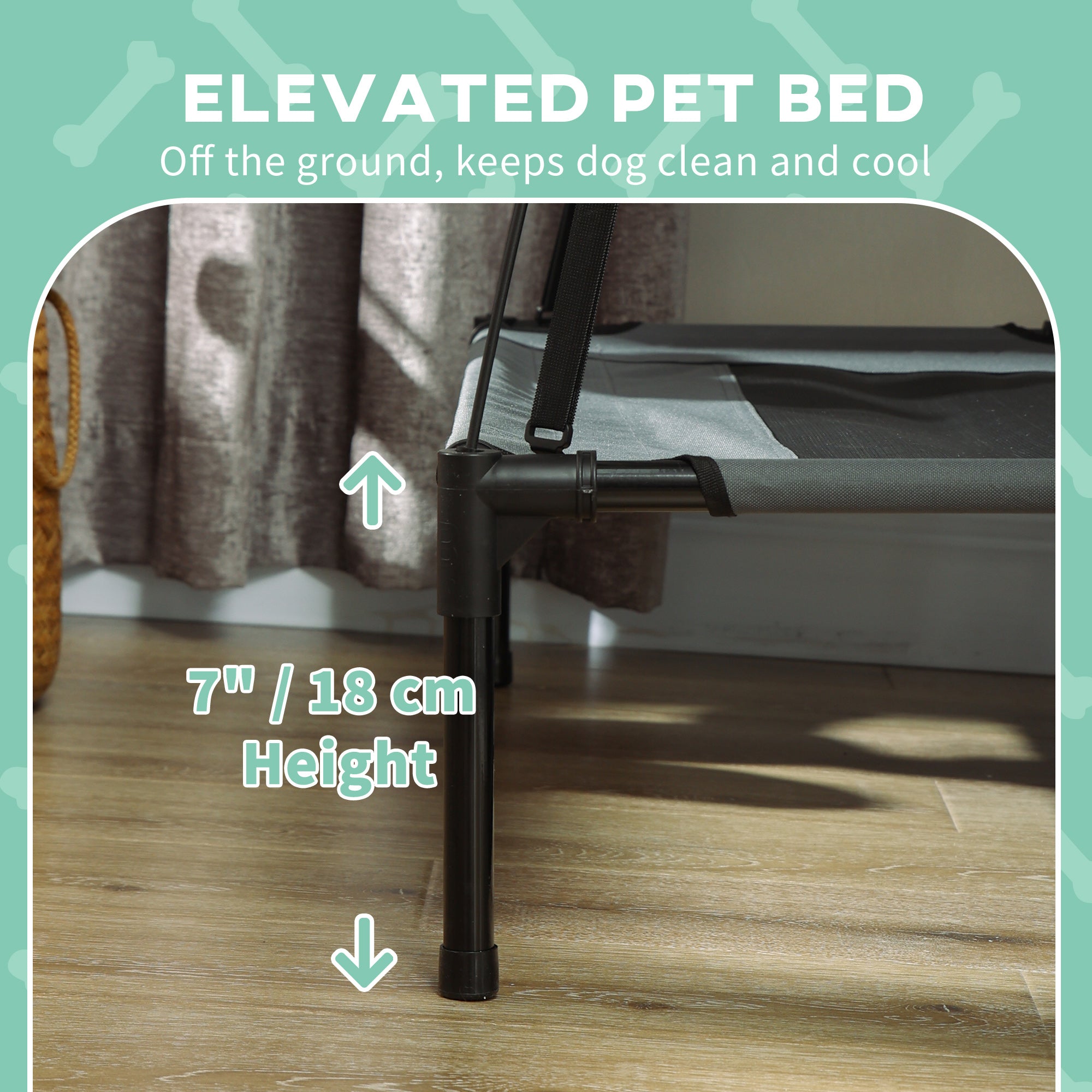 Elevated Dog Bed with Removable Canopy Gray