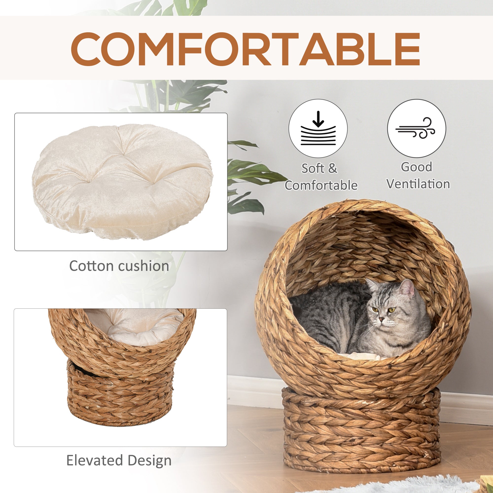 Braided Banana Leaf Cat Bed