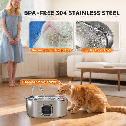 Stainless Steel Cat Fountain 7L