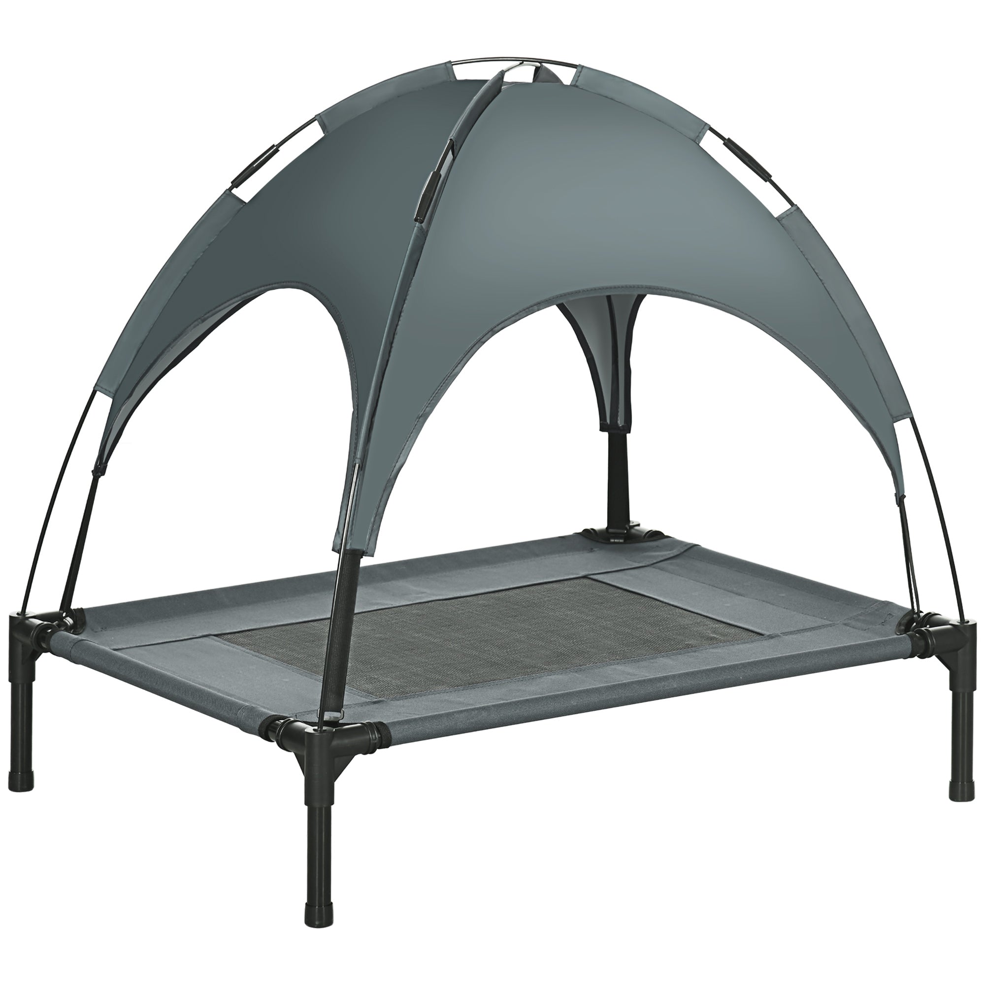 Elevated Dog Bed with Removable Canopy Gray