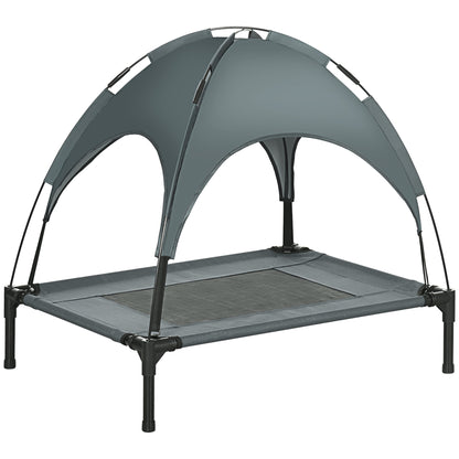 Elevated Dog Bed with Removable Canopy Gray