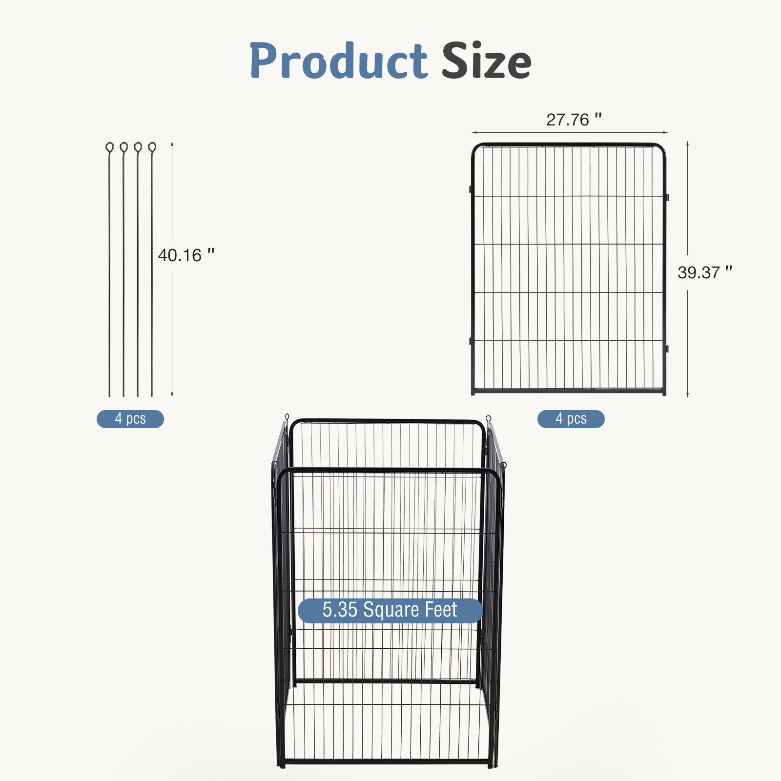 Foldable Metal Dog Fence