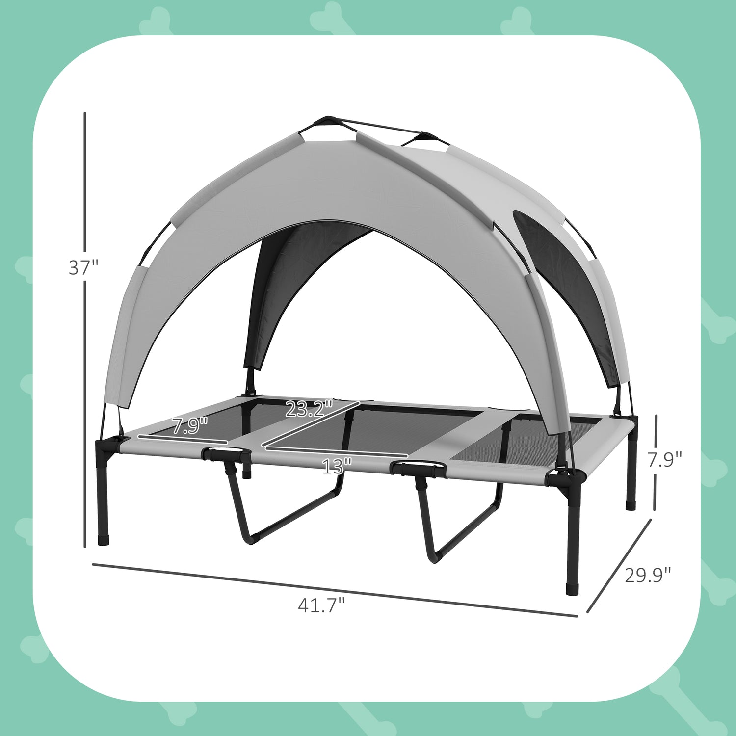 Elevated Dog Bed with Canopy Outdoor Cot