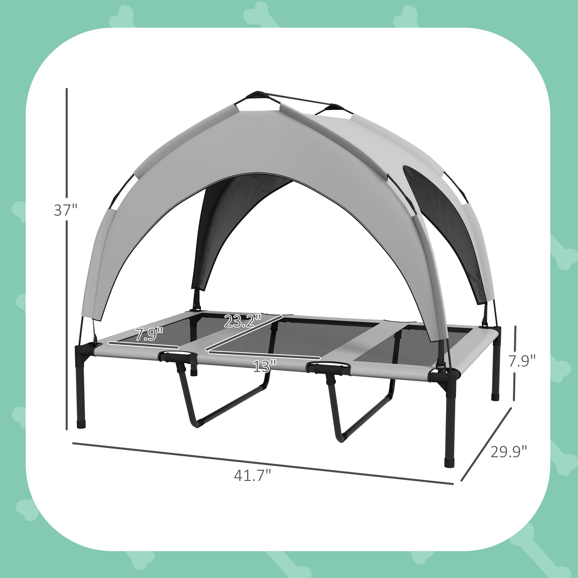 Elevated Dog Bed with Canopy Outdoor Cot