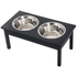 Wooden Elevated Dog Feeder with Stainless Steel Bowls