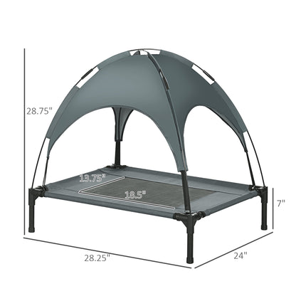 Elevated Dog Bed with Removable Canopy Gray
