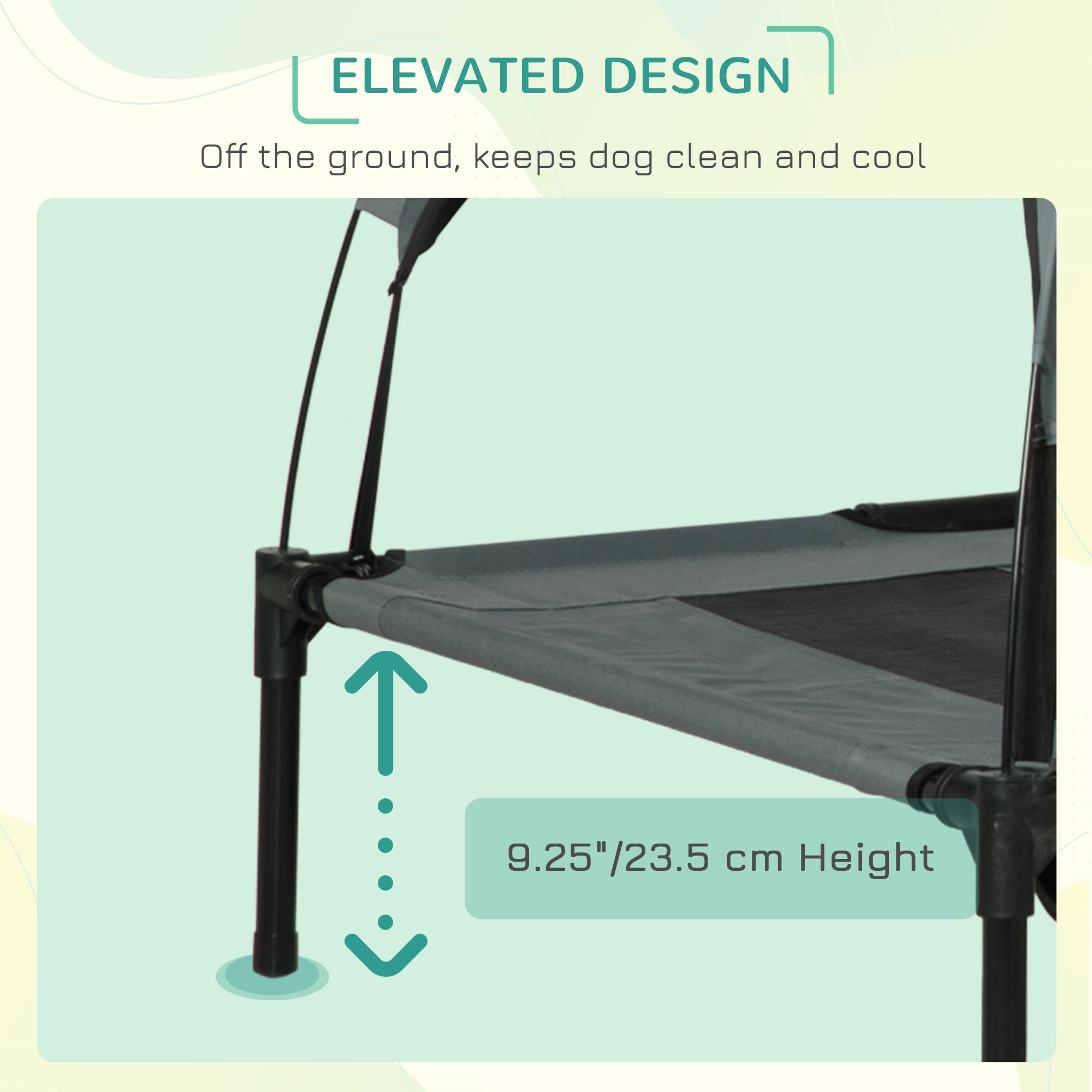 Elevated Portable Dog Cot with UV Canopy