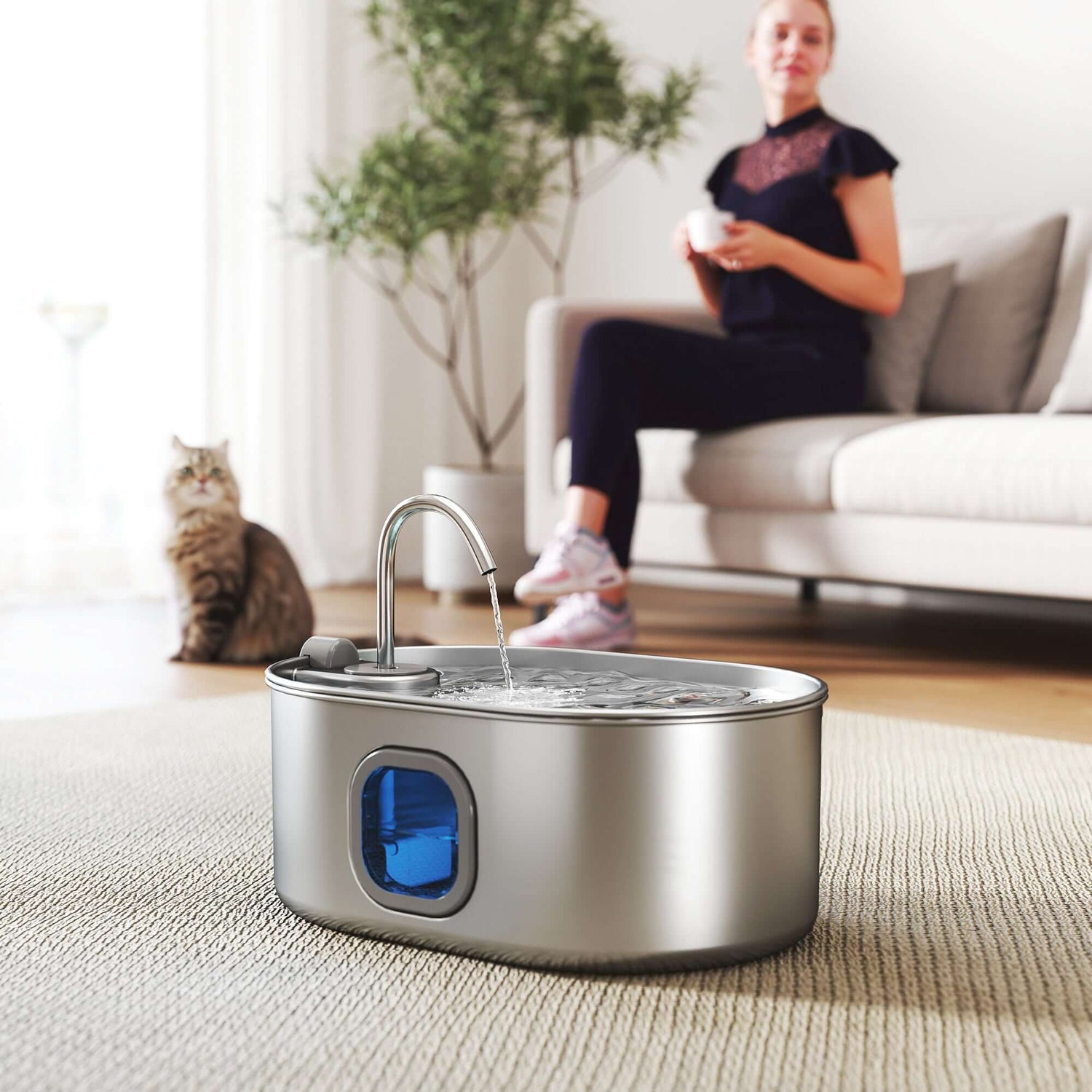 Stainless Steel Cat Fountain 7L