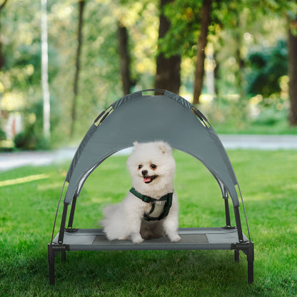 Elevated Dog Bed with Removable Canopy Gray
