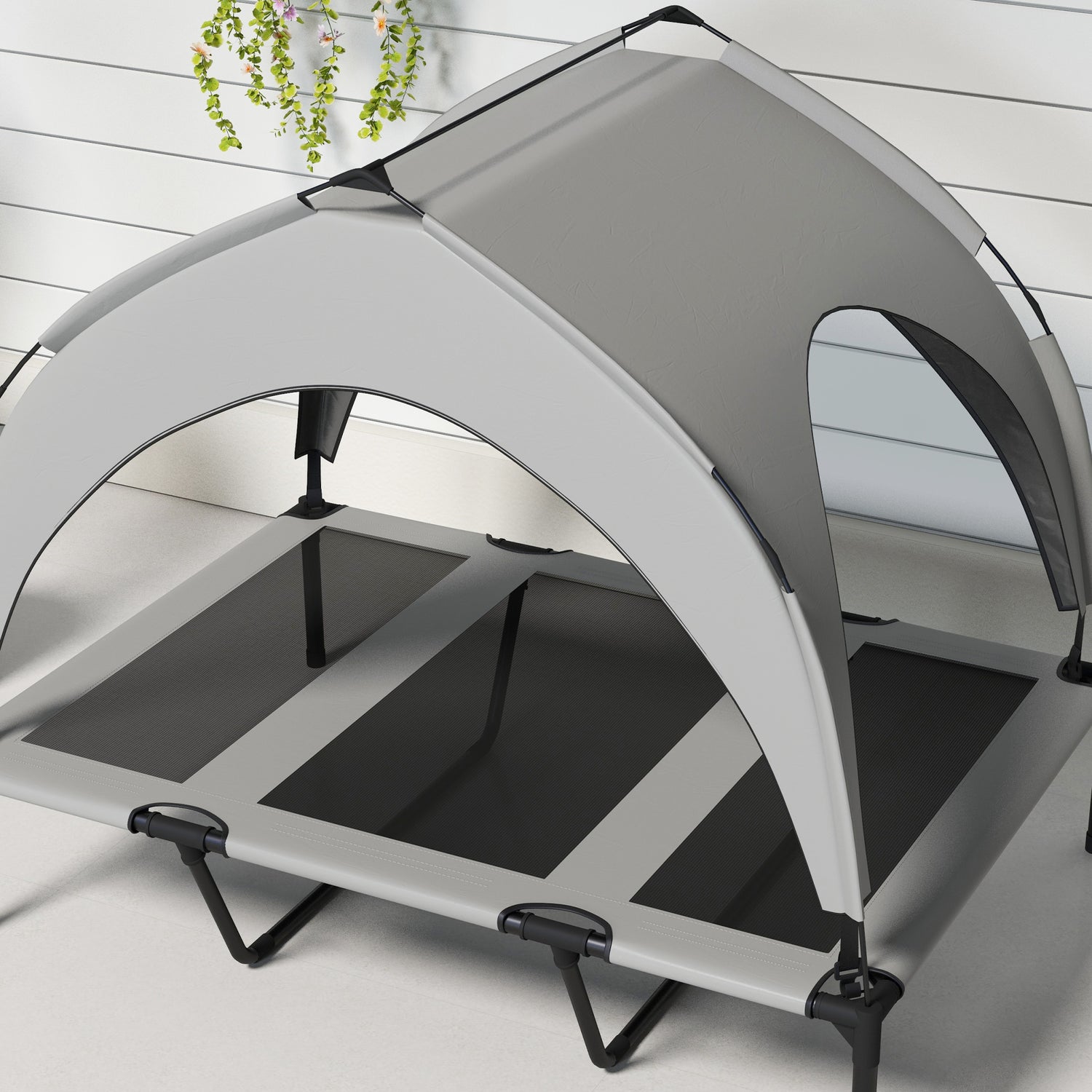 Elevated Dog Bed with Canopy Outdoor Cot