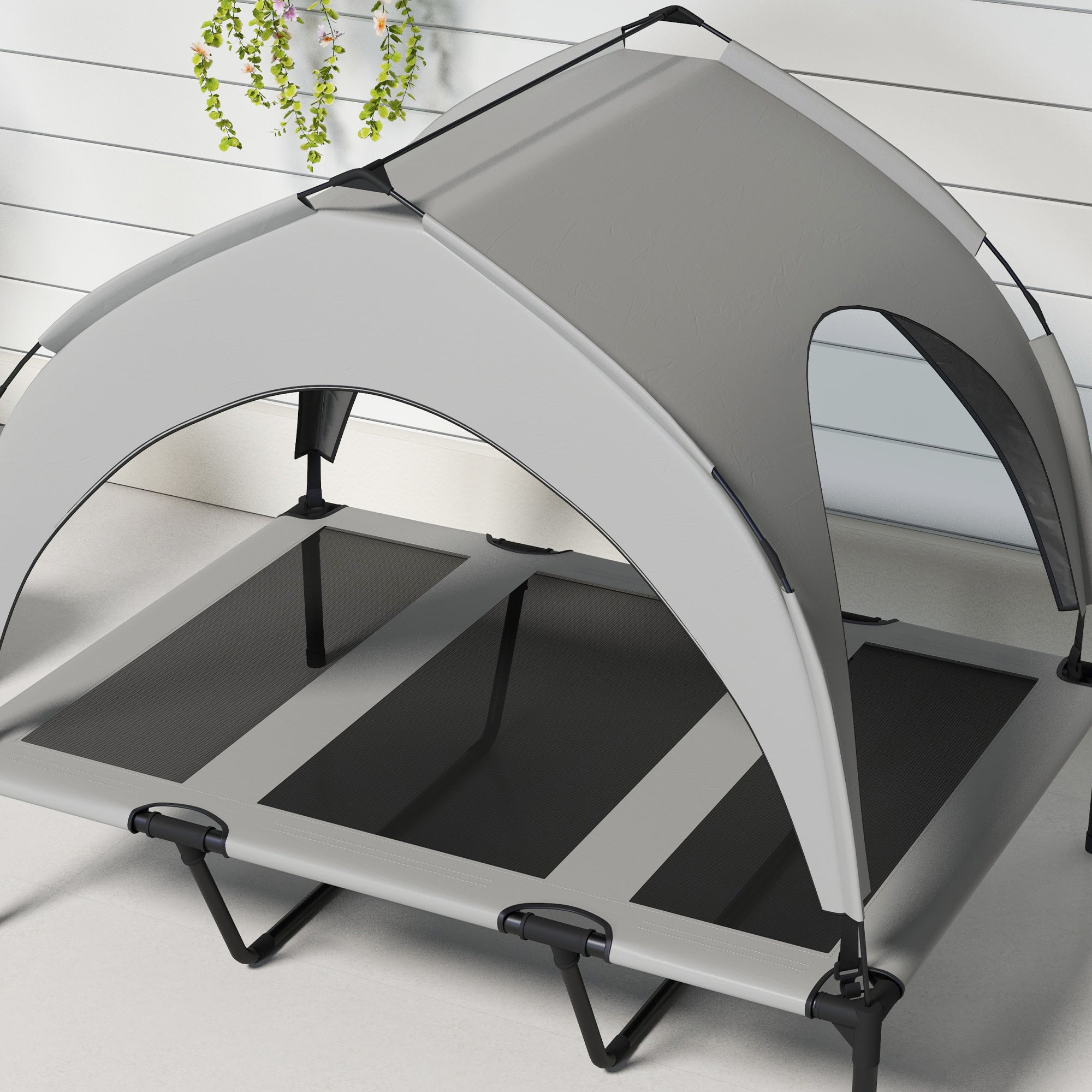 Elevated Dog Bed with Canopy Outdoor Cot