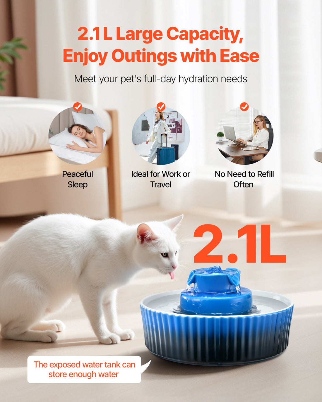 Ceramic Cat Water Fountain