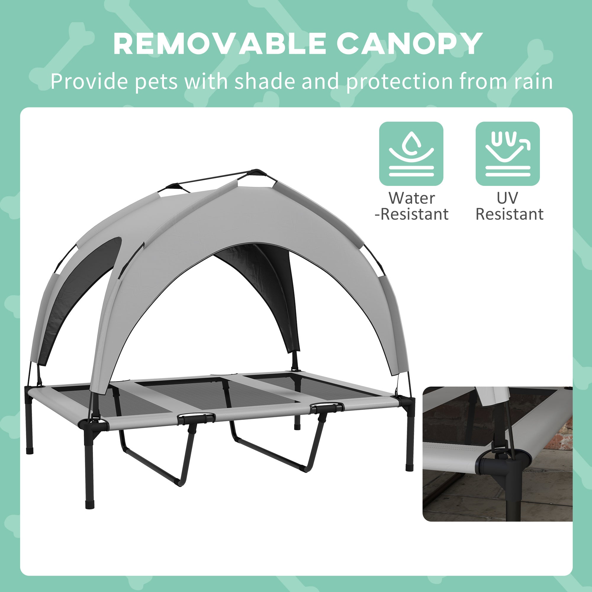 Elevated Dog Bed with Canopy Outdoor Cot