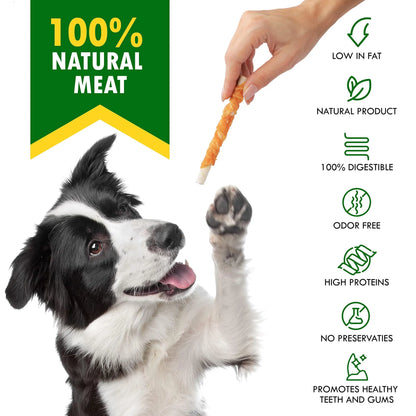 Chicken Wrapped Dog Sticks