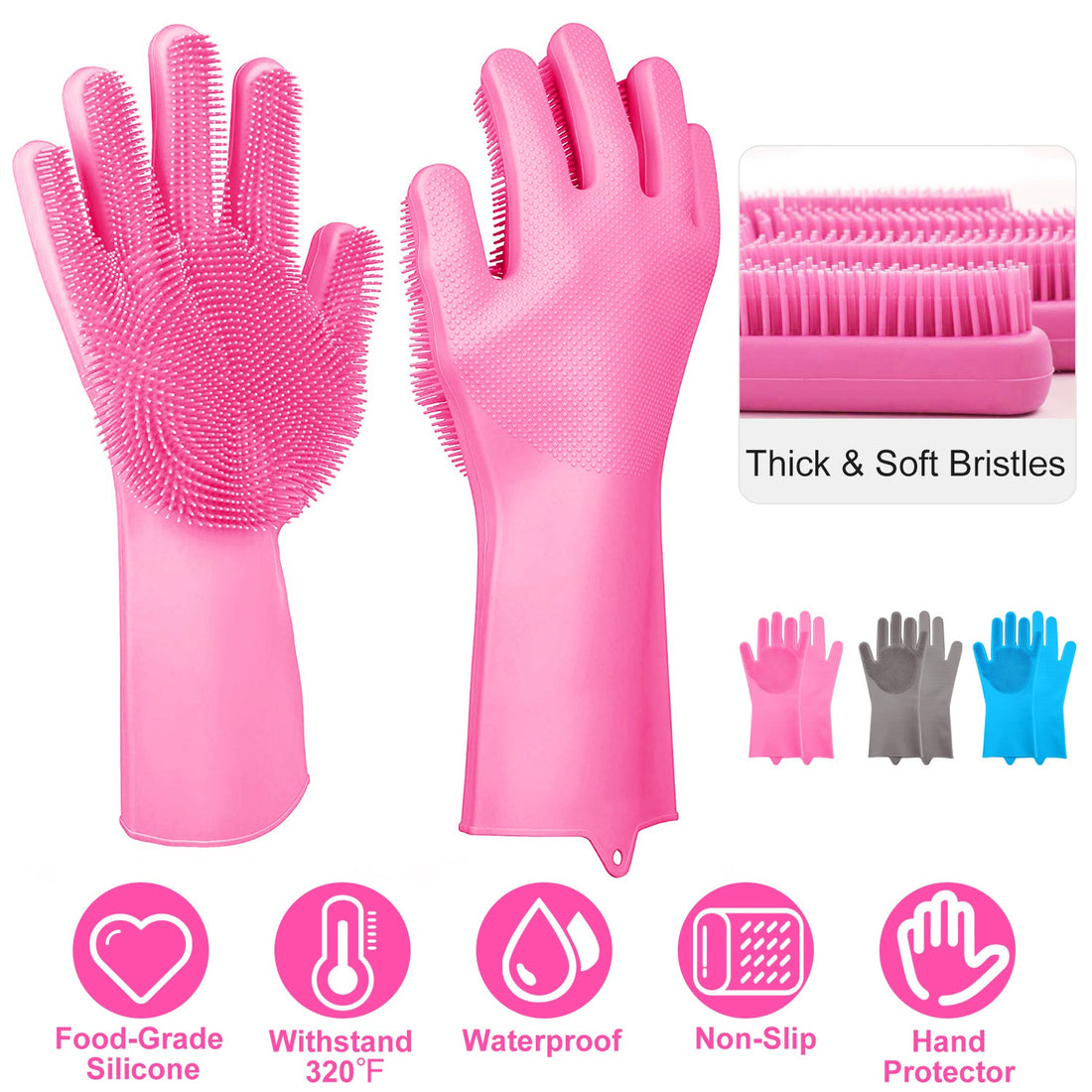 Silicone Pet Grooming Gloves