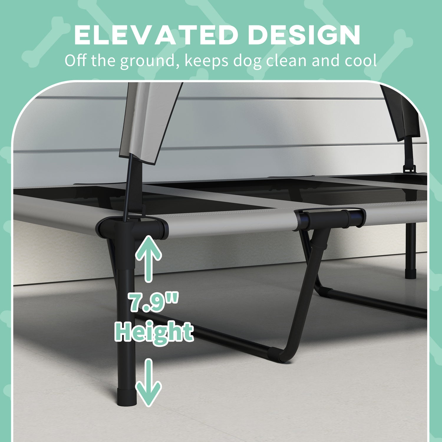 Elevated Dog Bed with Canopy Outdoor Cot