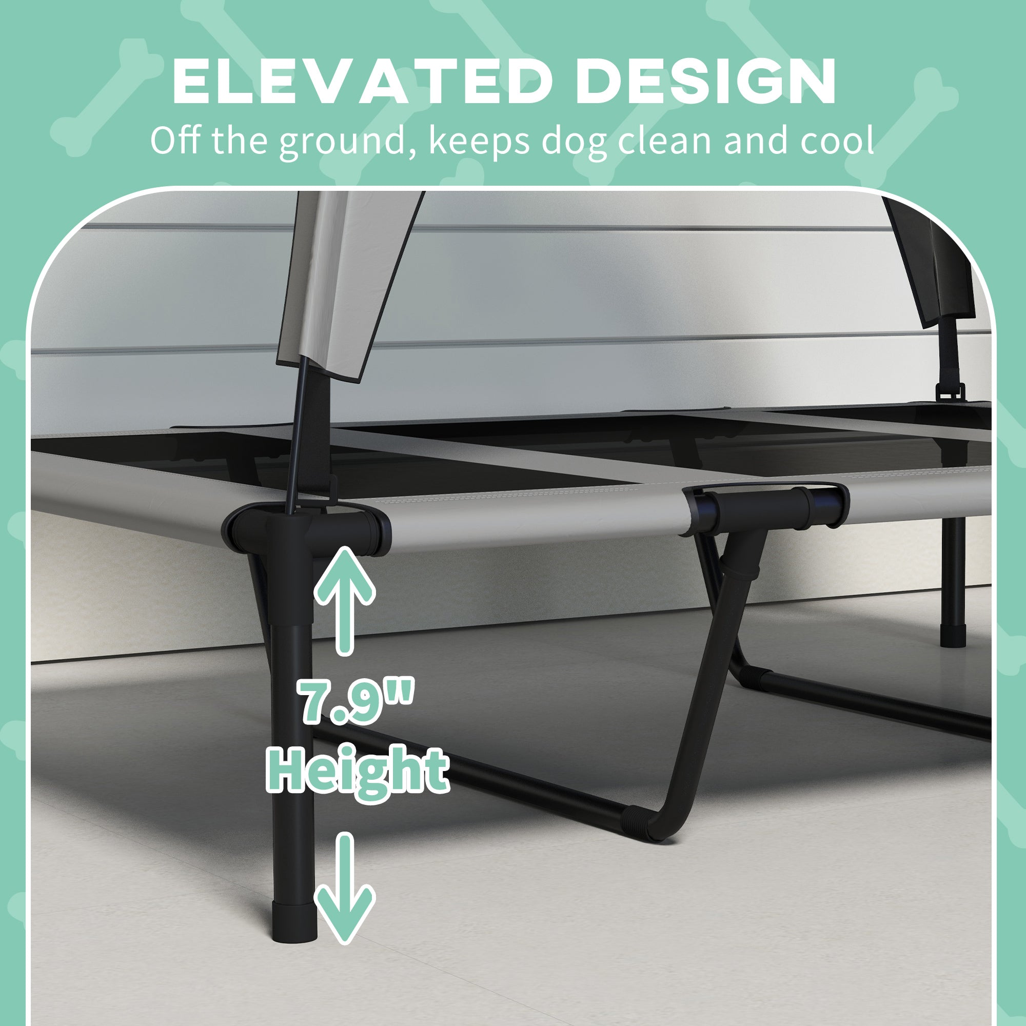 Elevated Dog Bed with Canopy Outdoor Cot