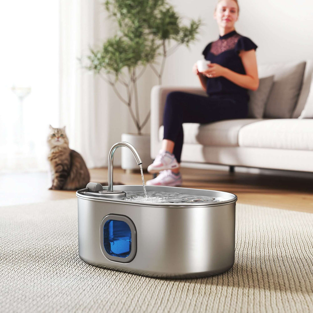 Stainless Steel Cat Fountain 7L