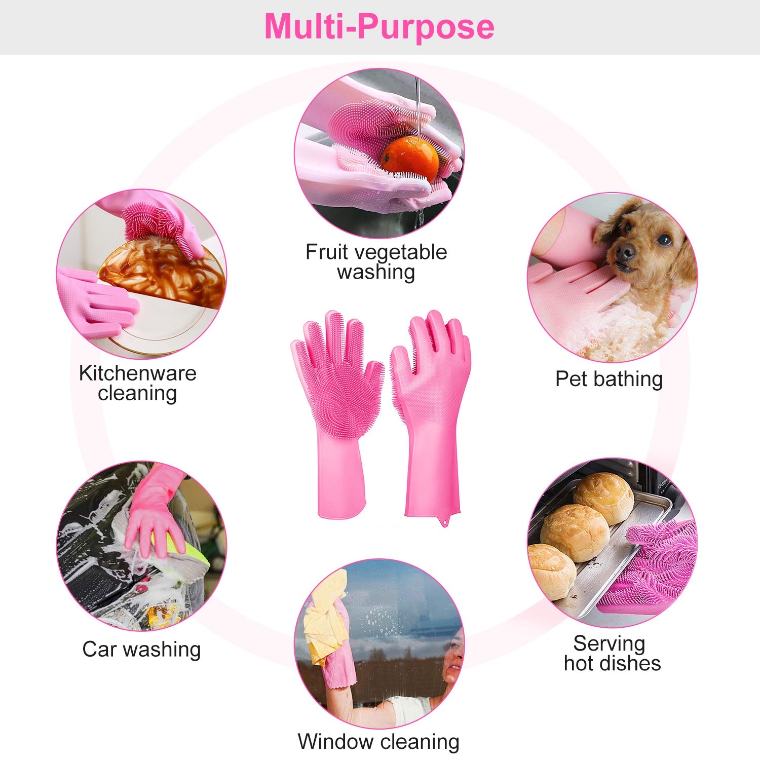 Silicone Pet Grooming Gloves