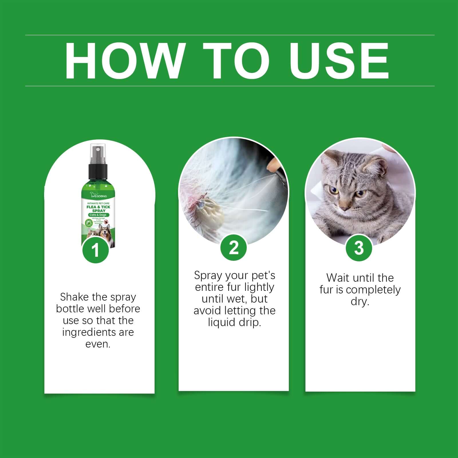  spray antiparasitaire naturel pour chiens et chats avec un chiot et un chaton, protégeant la santé des animaux des parasites.