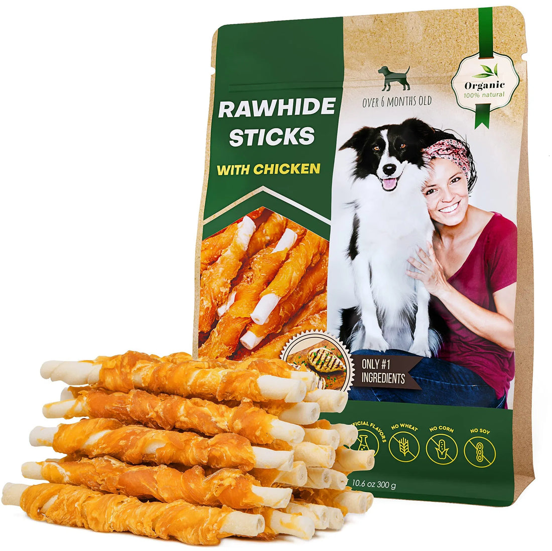 Chicken Wrapped Dog Sticks