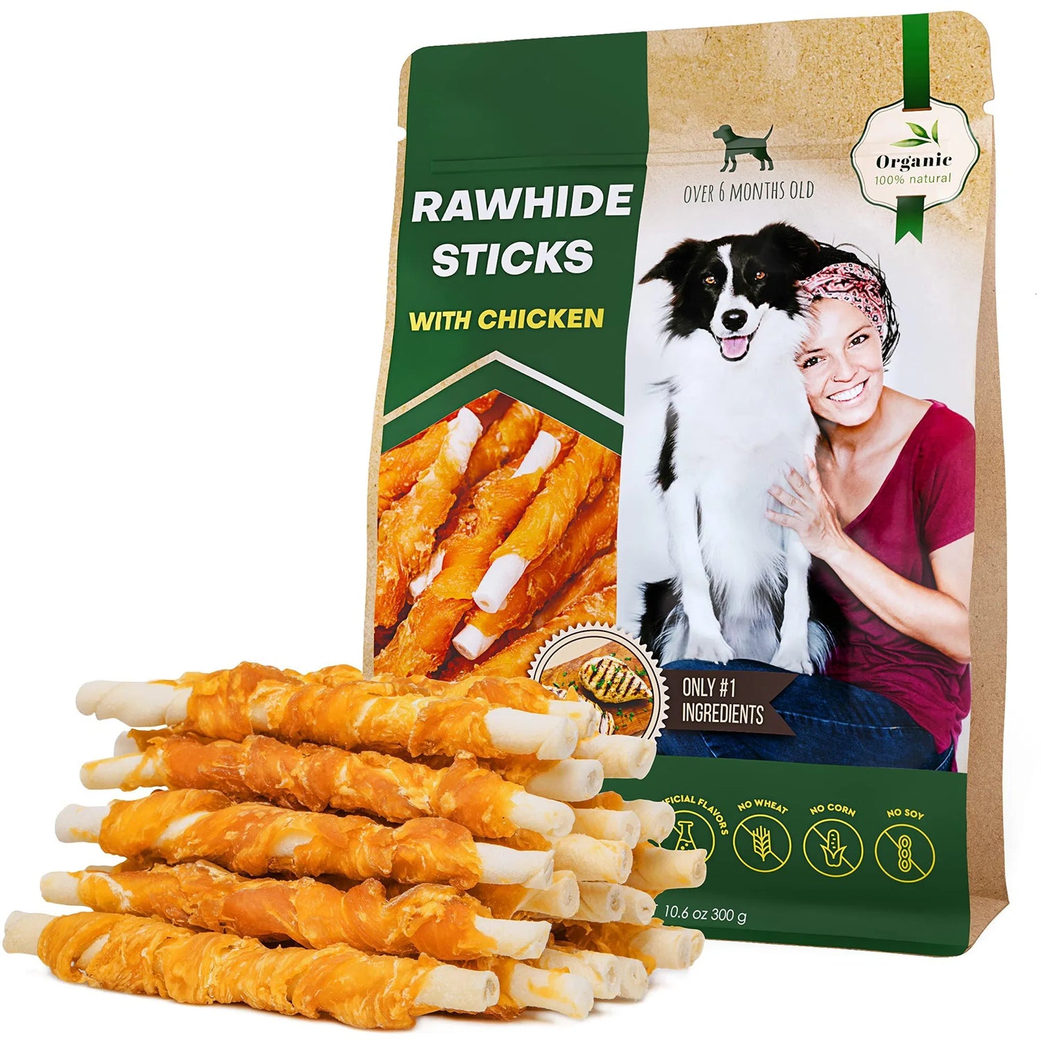 Chicken Wrapped Dog Sticks