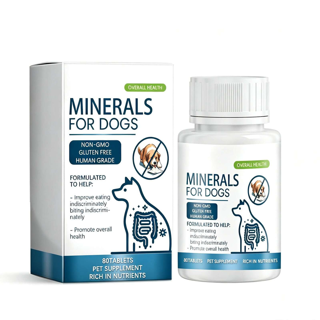 Dog Mineral Supplement Tablets  80 Count Daily Pet Vitamins
