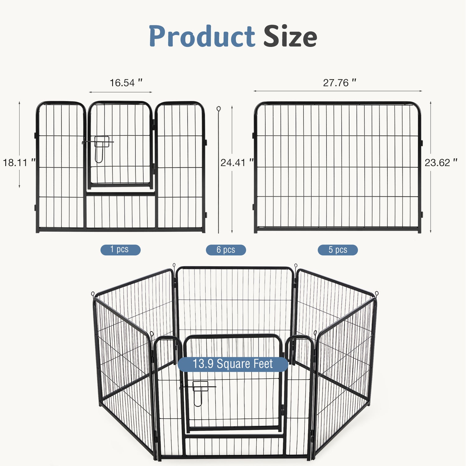 Foldable Metal Dog Fence