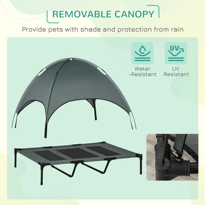 Elevated Portable Dog Cot with UV Canopy